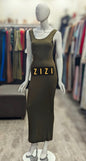 Sleeveless Bodycon Cotton Jersey Maxi Dress in Olive Green from ZIZI Boutique for a stylish look