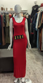 Red Sleeveless Bodycon Cotton Jersey Maxi Dress from ZIZI Boutique displayed on a mannequin