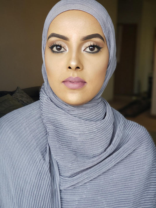 ZZ Crinkle Hijab — Light Grey - ZIZI Boutique