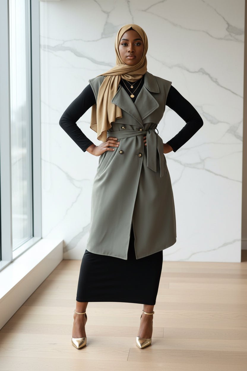 ZZ Sleeveless Trench Coat - ZIZI Boutique
